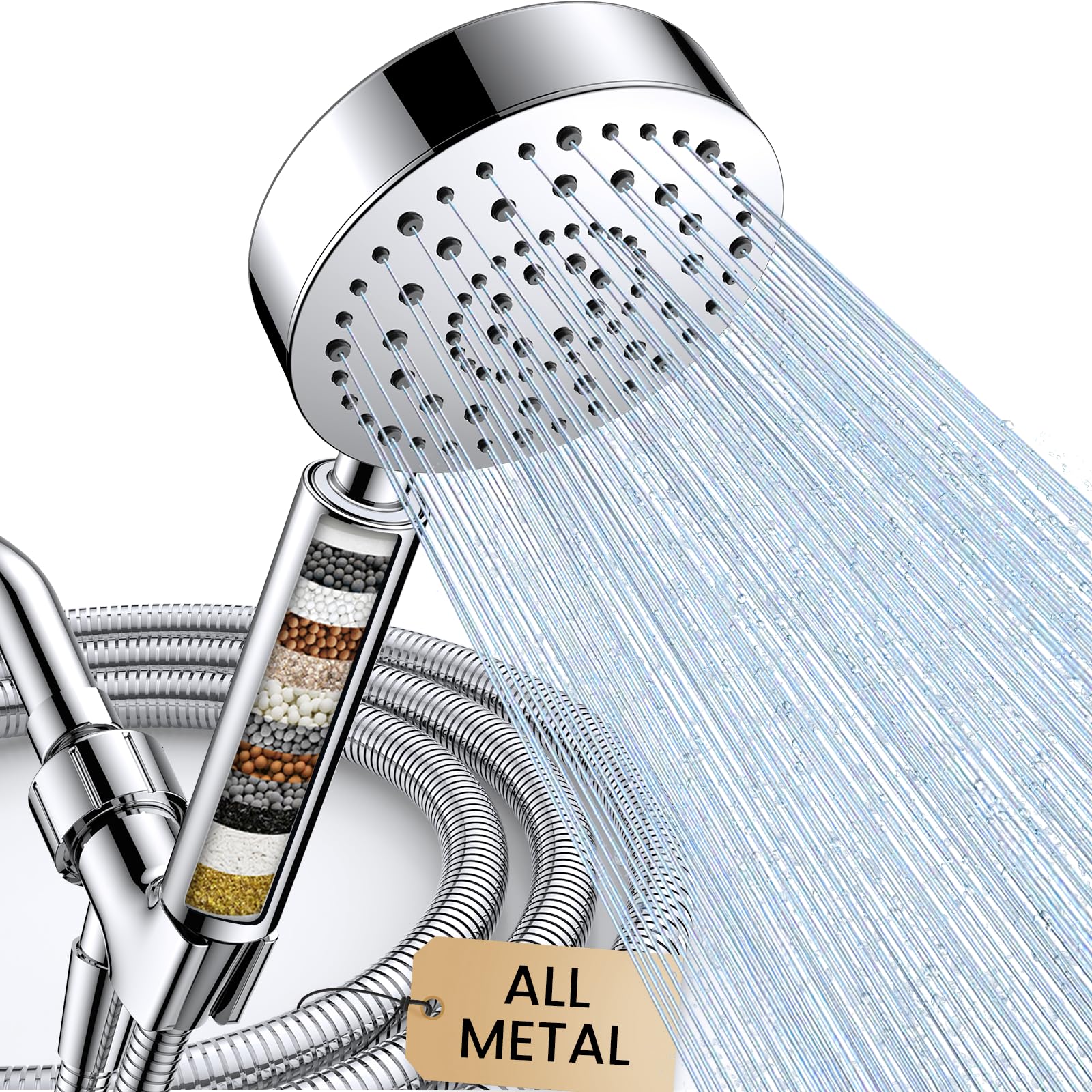 FEELSO filtered shower head with handheld for easy installation and versatile spray.