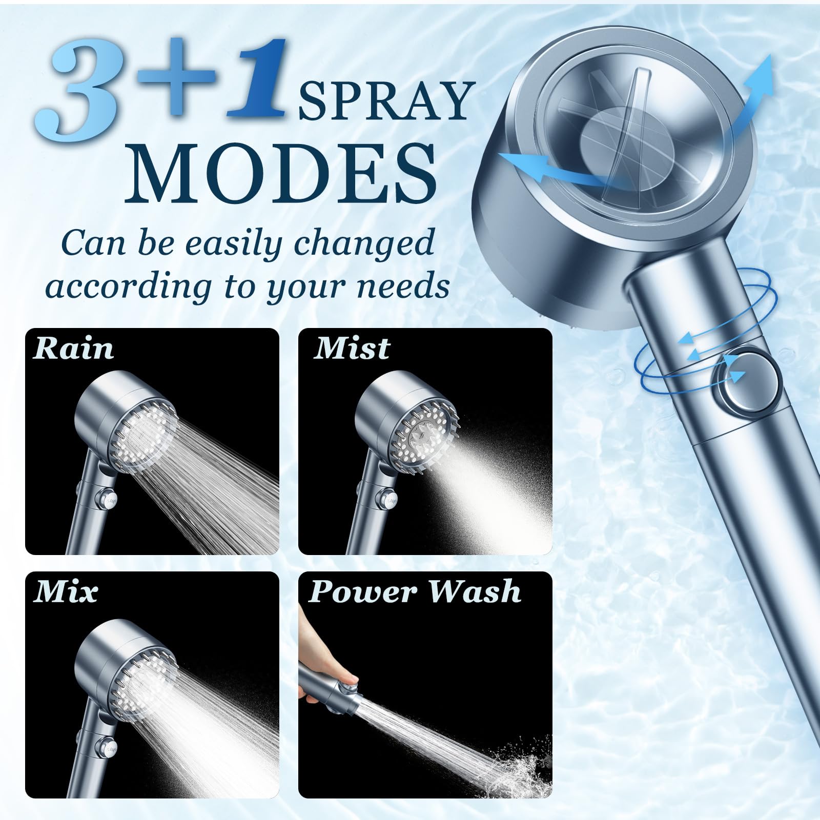 FEELSO pause button enables instant water stop for shampooing.