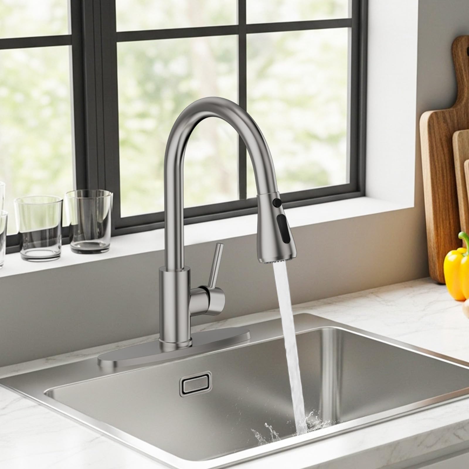 FEELSO compatible with 1- or 3-hole sinks for flexible installation.