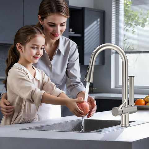 FEELSO dual water outlets simplify cooking and dishwashing tasks.