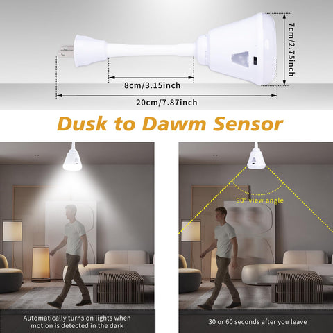 FEFURS dusk-to-dawn-night-light rotates to cover stairs reliably.
