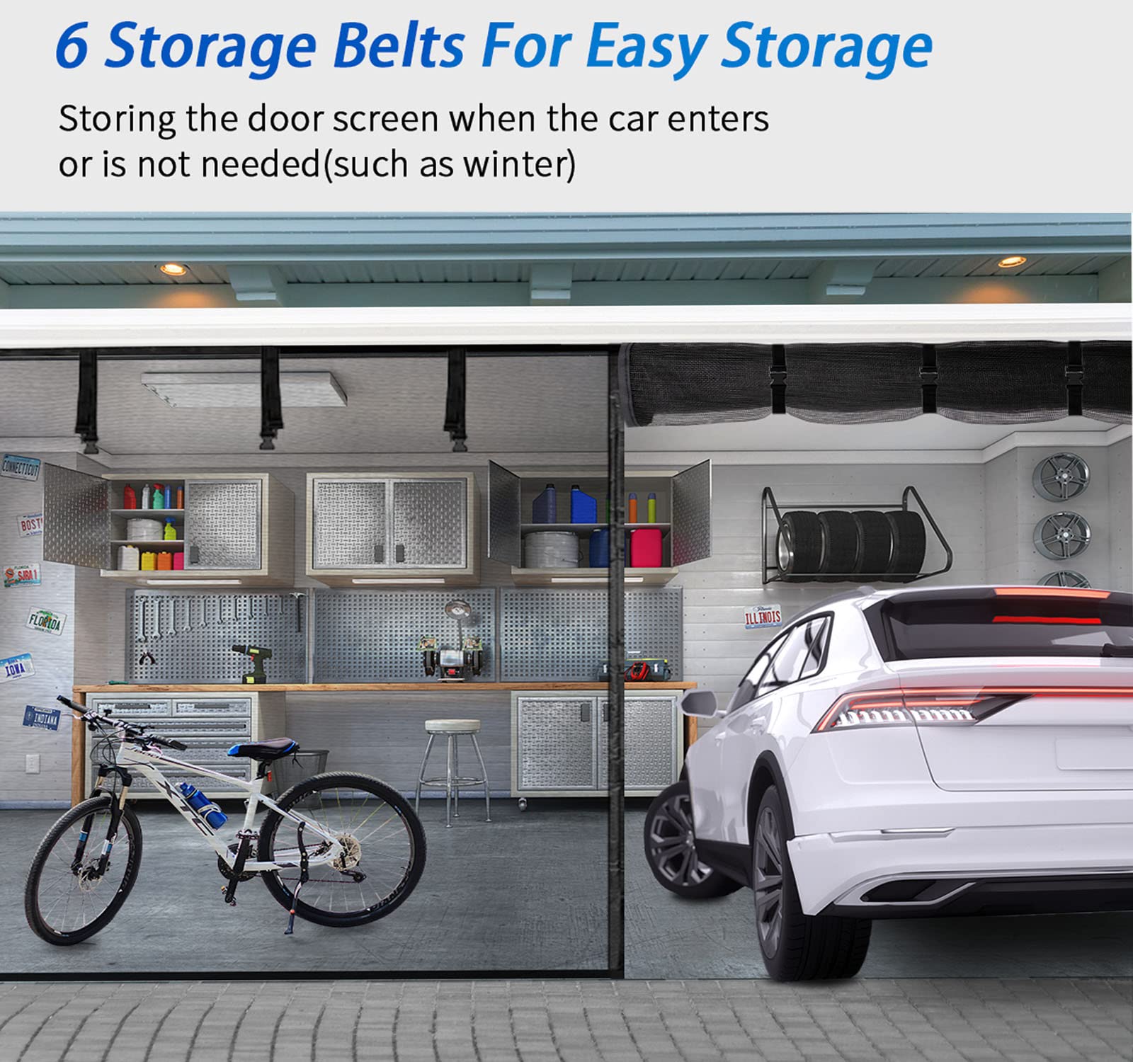 FEGO retractable mesh with storage belt for off-season storage.