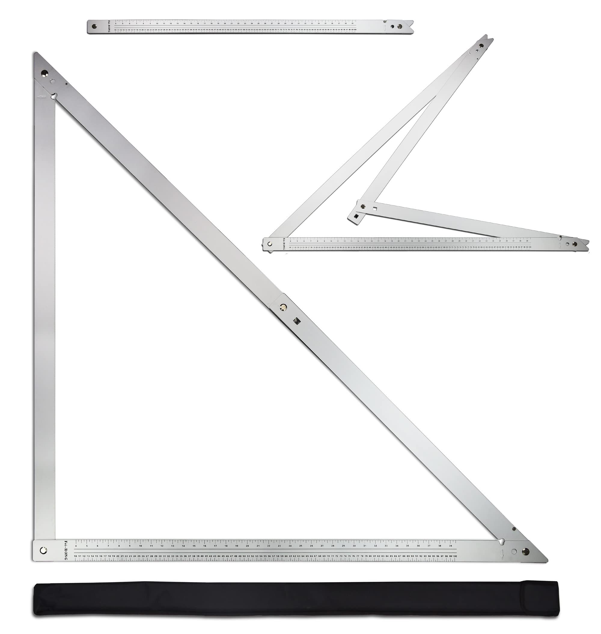 FEI-RONG 48-inch aluminum framing square folded for portability and quick setup