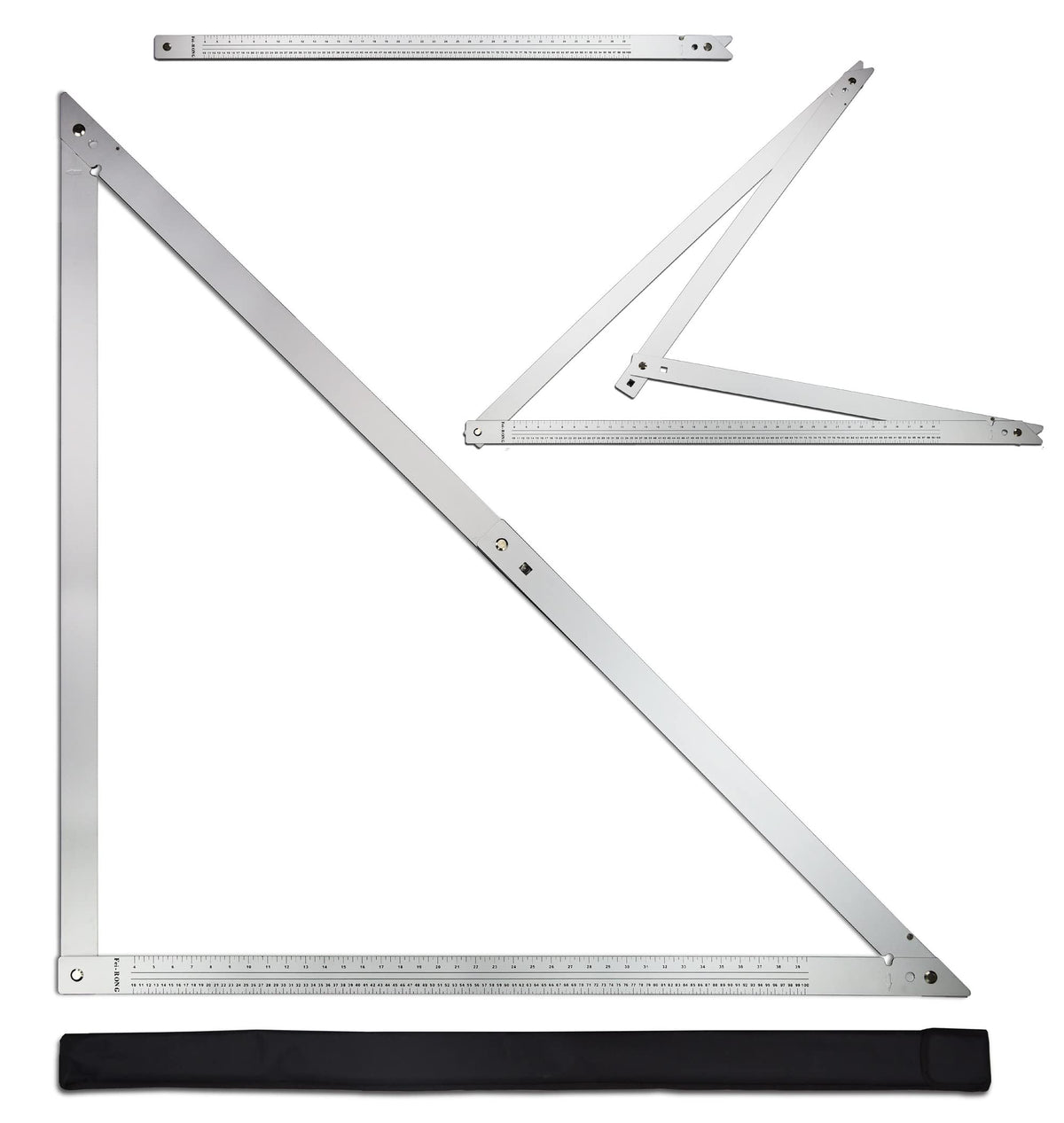 FEI-RONG 48-inch aluminum framing square folded for portability and quick setup