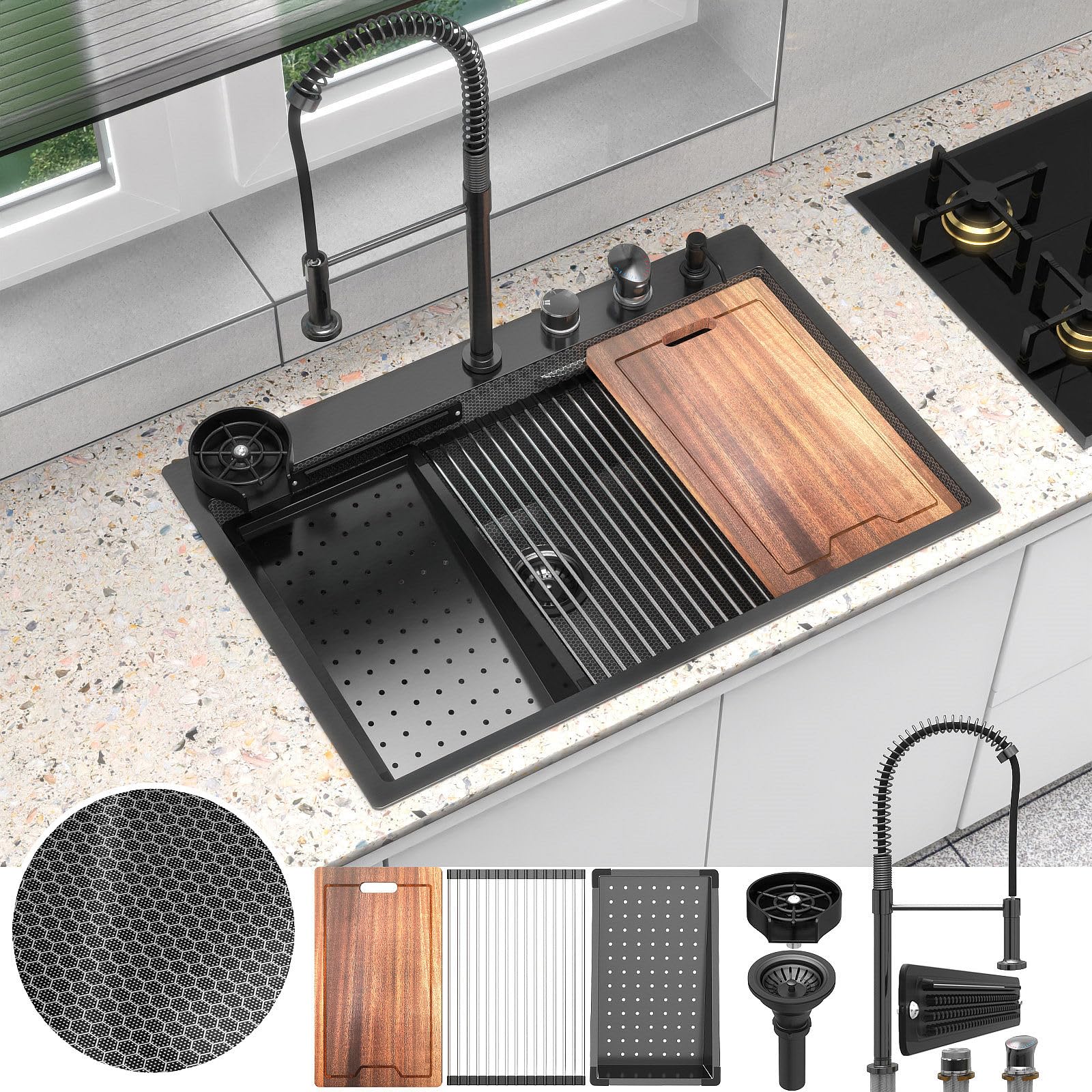 Feibus honeycomb embossed surface highlights durability and easy cleaning