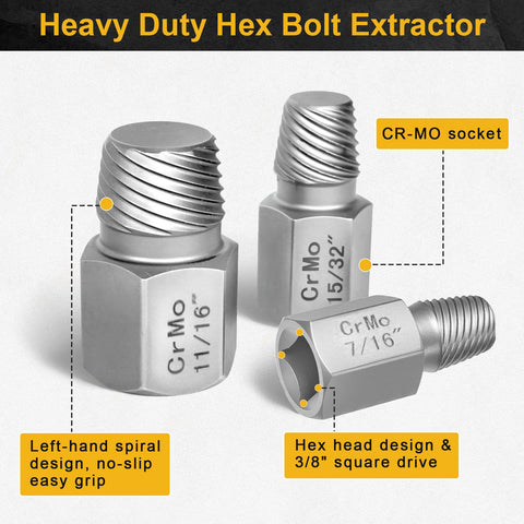 Feikenee CR-MO steel screw extractors with heat-treated finish