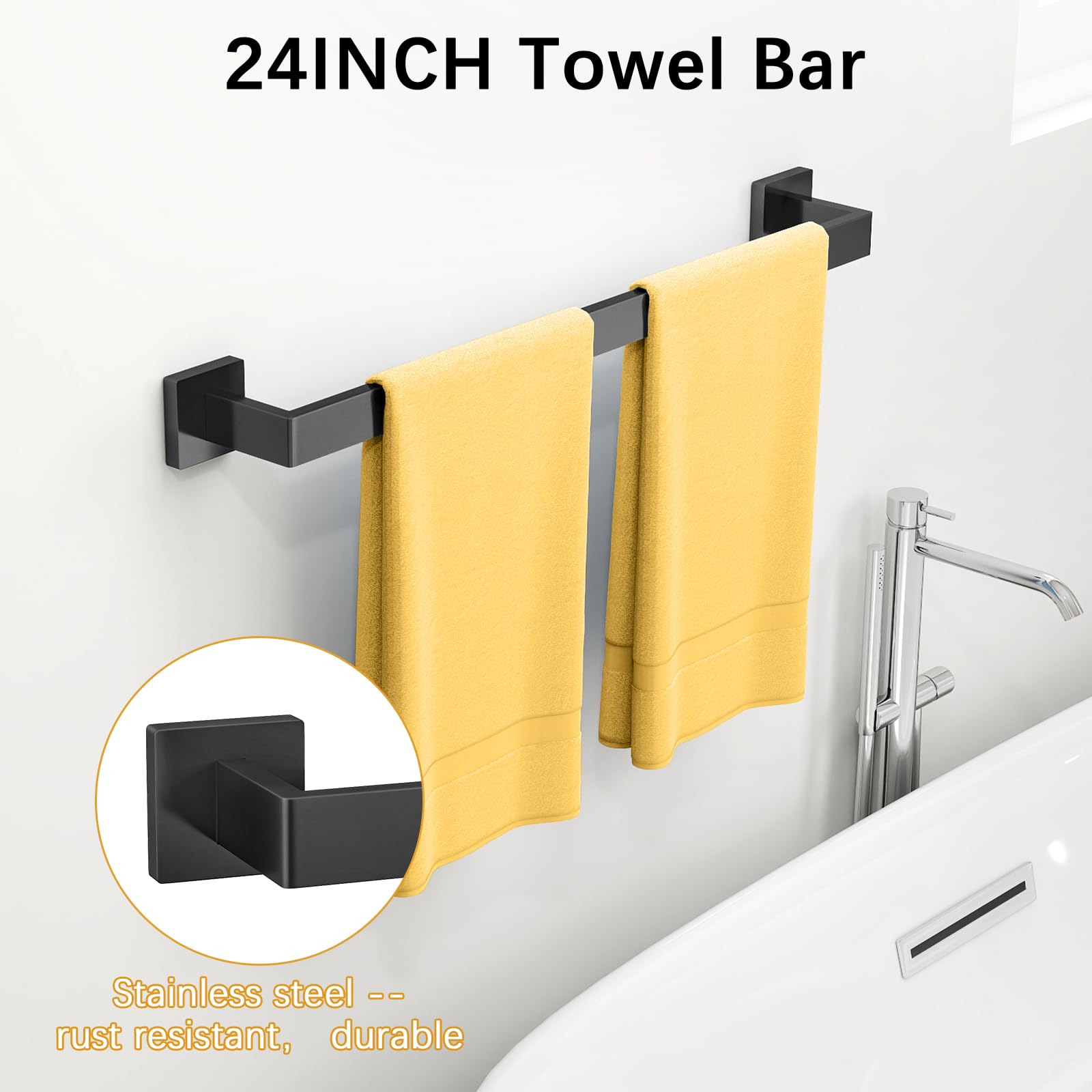 FEILERN black toilet paper holder keeps essentials within reach