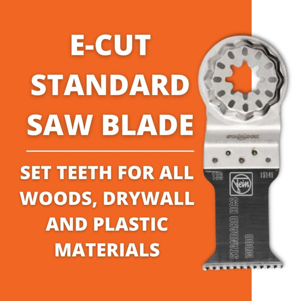 Fein Starlock E-Cut blade slicing plastics with fast cuts