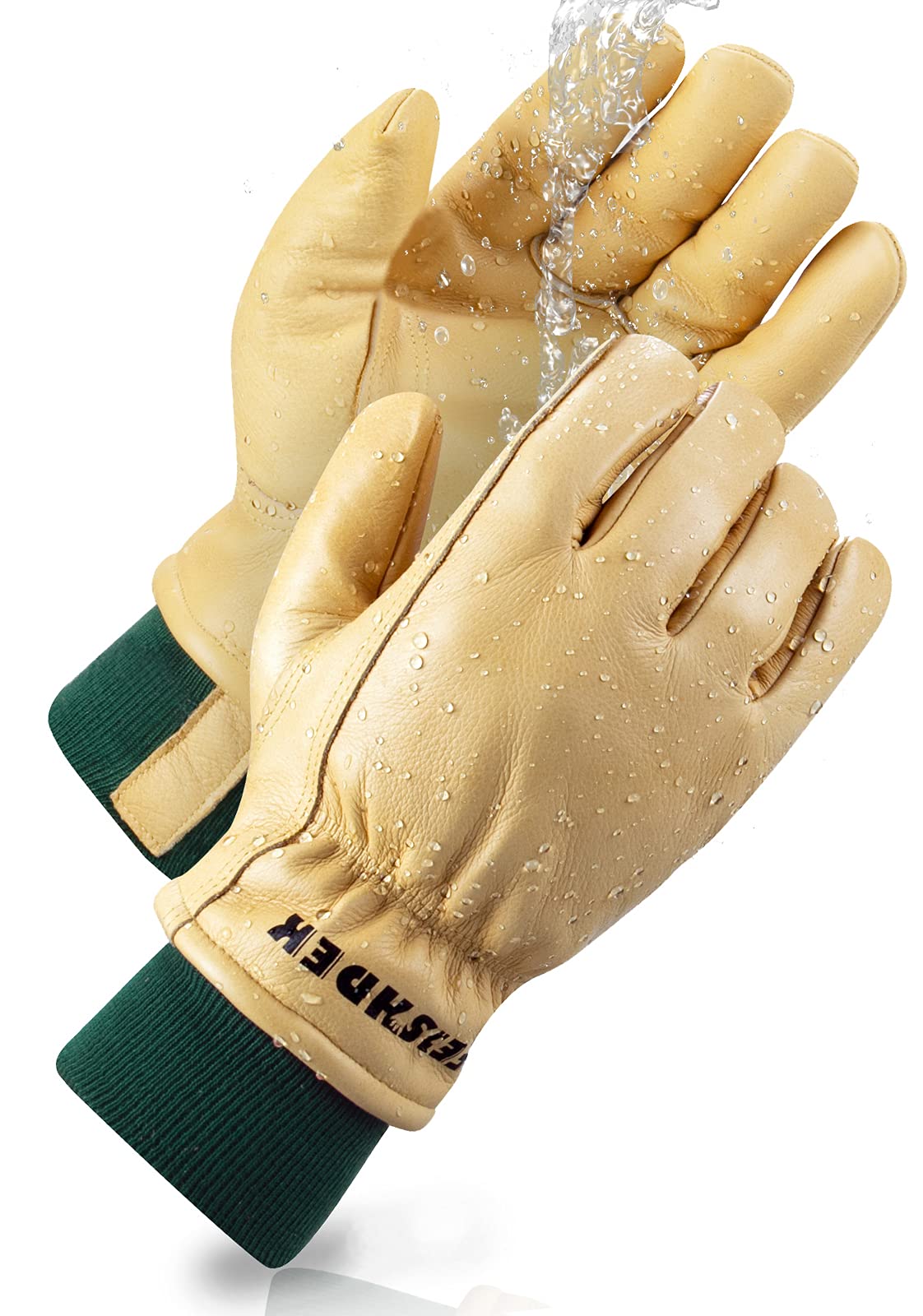 FEISHDEK winter gloves with waterproof cowhide leather protect hands in cold weather