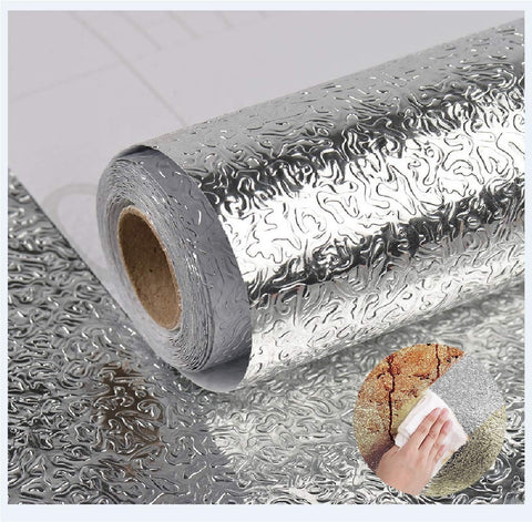 Feisoon silver orange-peel texture backsplash for spill resistance and easy cleaning