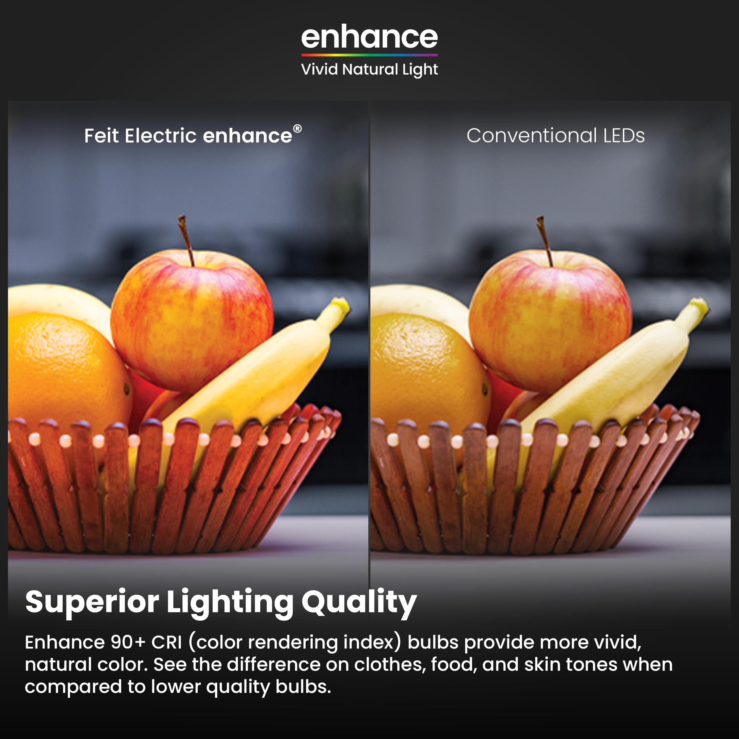 Feit Electric 300 lumens 3.3W LED with instant brightness.