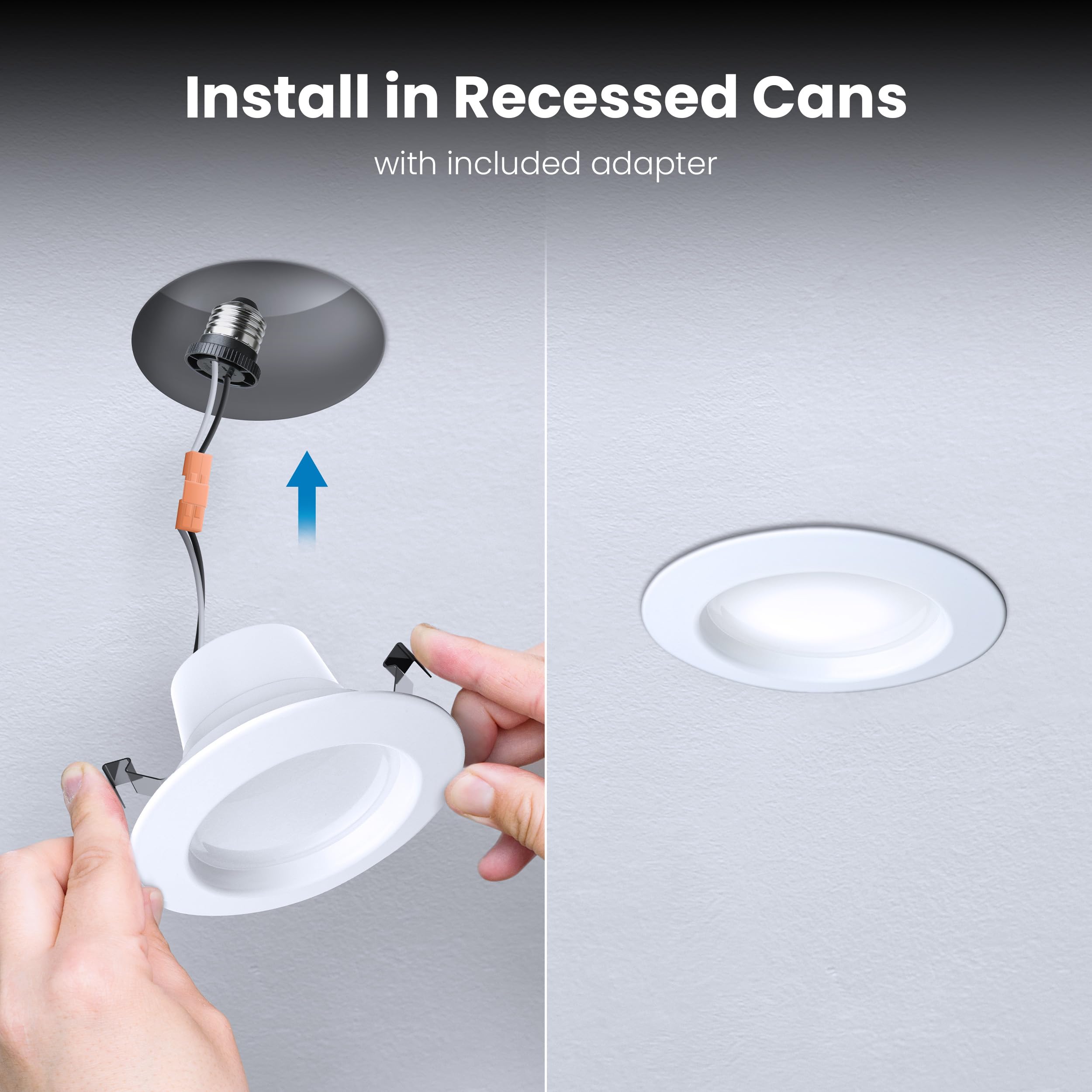 Feit Electric 4in downlight retrofit installation for quick upgrade