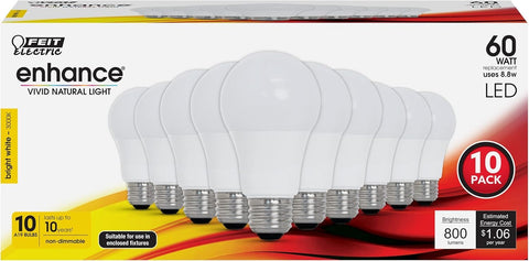 Feit Electric A19 LED bulb delivering 800 lumens for bright living spaces