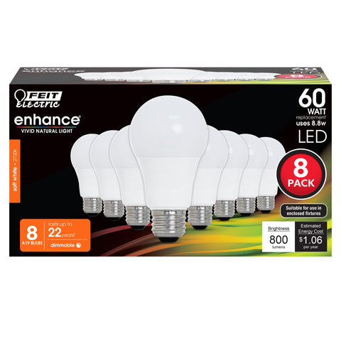 Feit Electric A19 LED bulb 800 lumens soft white for living spaces