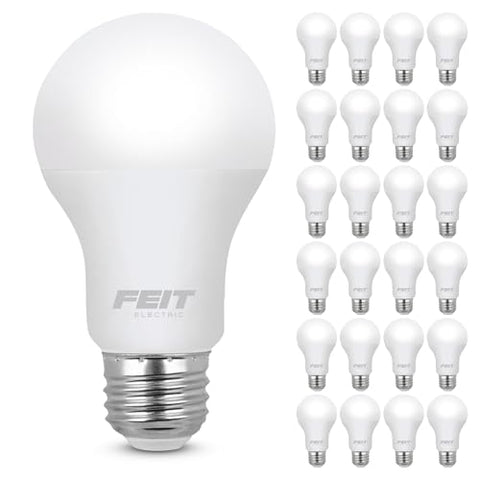 Feit Electric A19 LED bulbs emitting daylight at 5000K for natural illumination.
