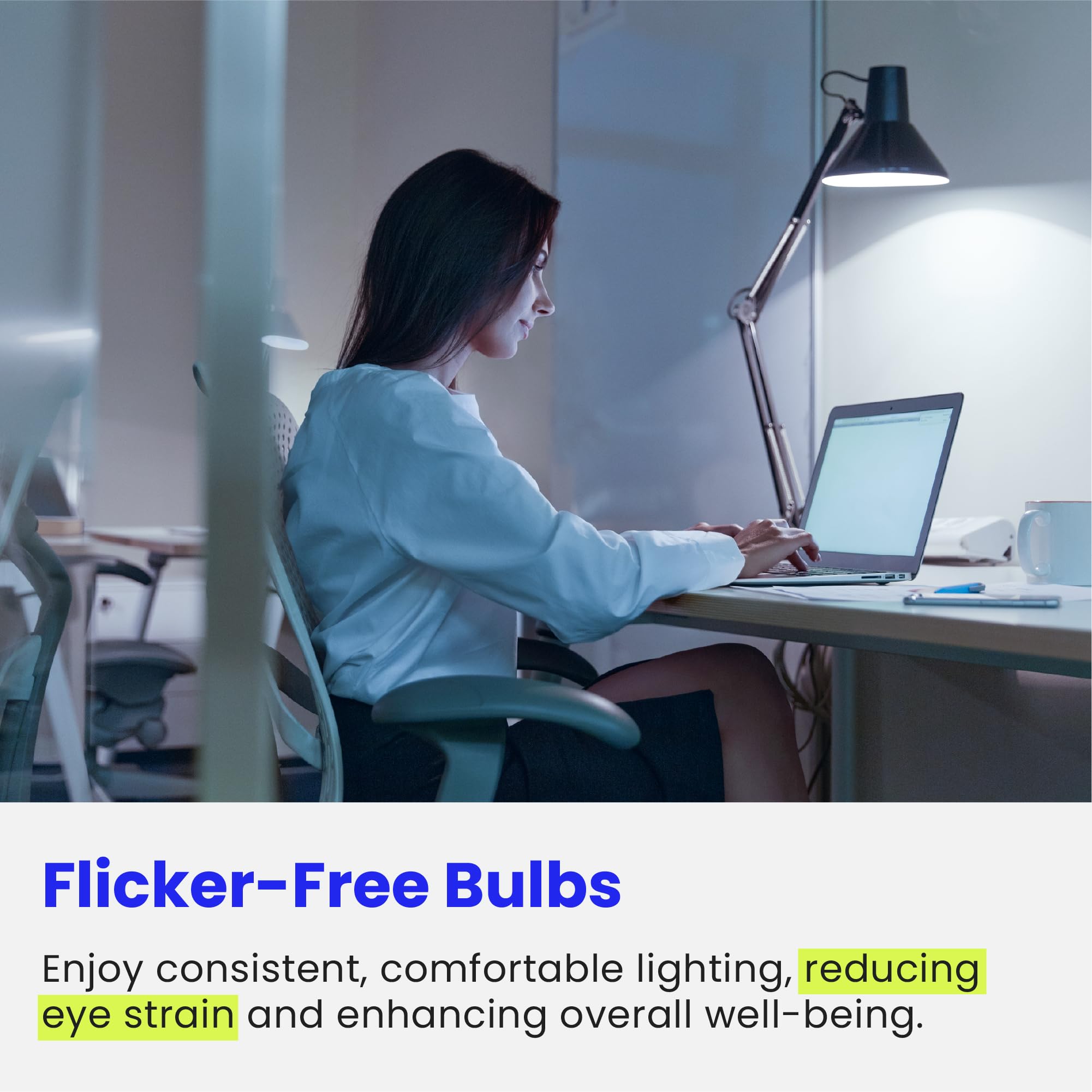 Feit Electric A19 LED bulbs long-lasting up to 10000 hours for fewer replacements.