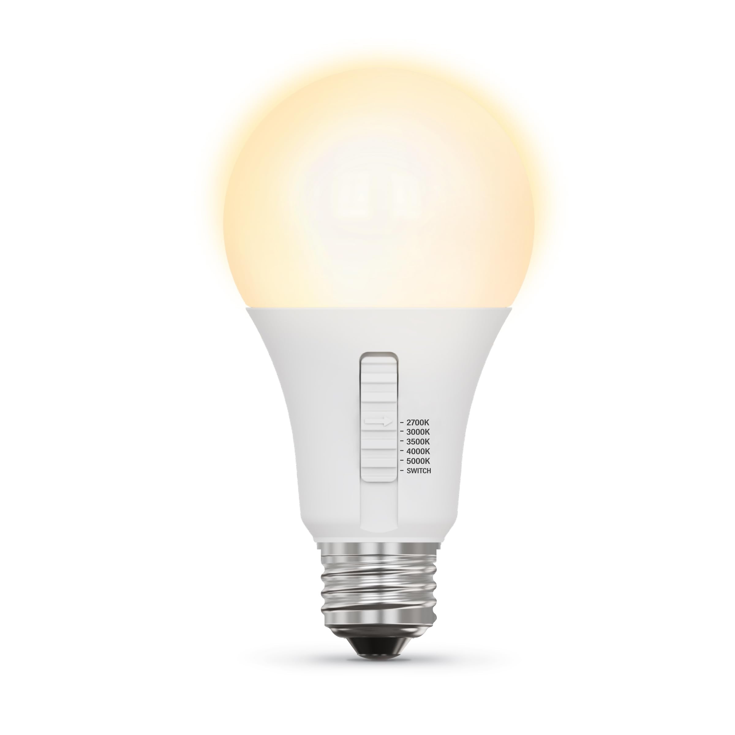 Feit Electric A21 dimmable light shown for cozy evenings.