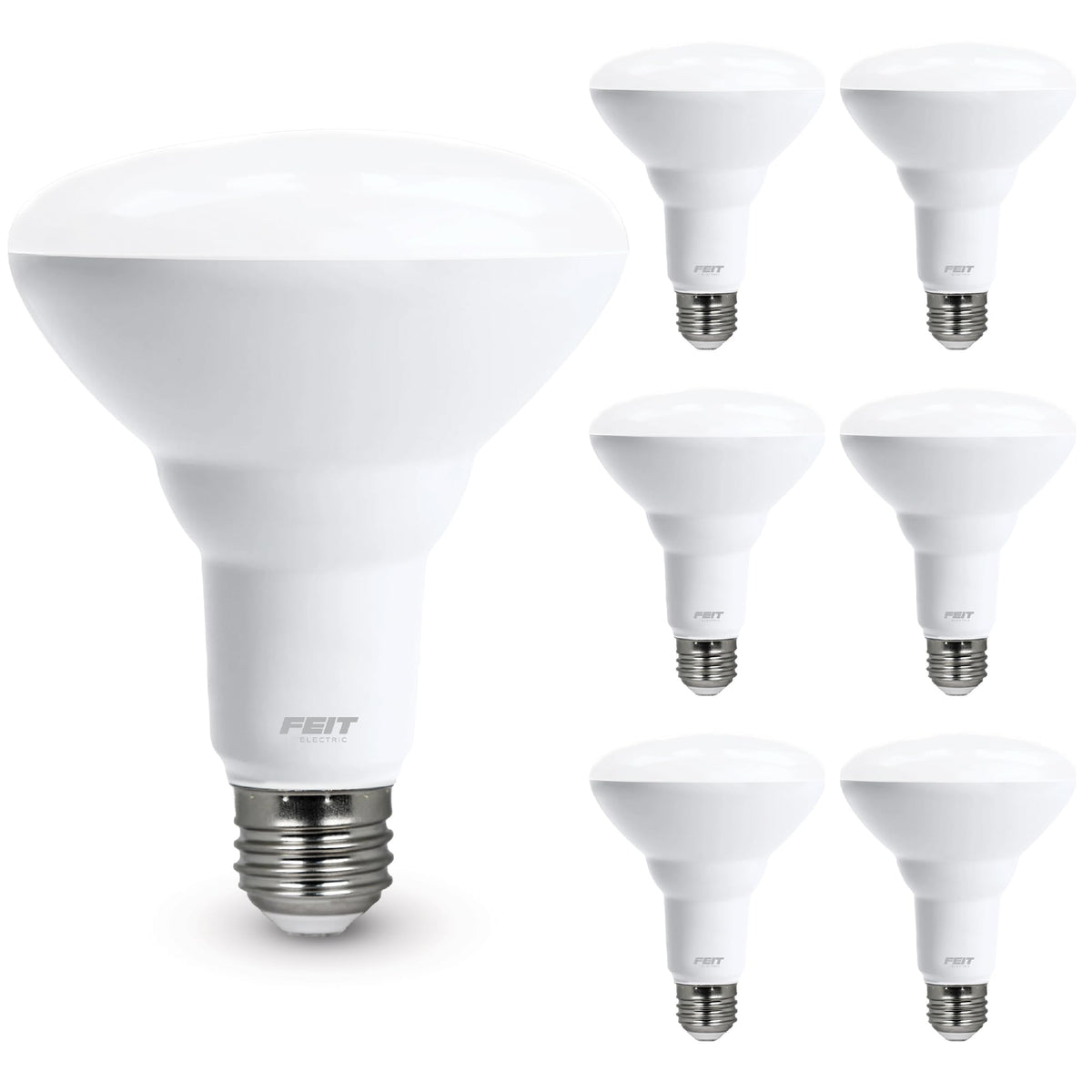 Feit Electric BR30 LED bulb dimmable with instant brightness for any room.