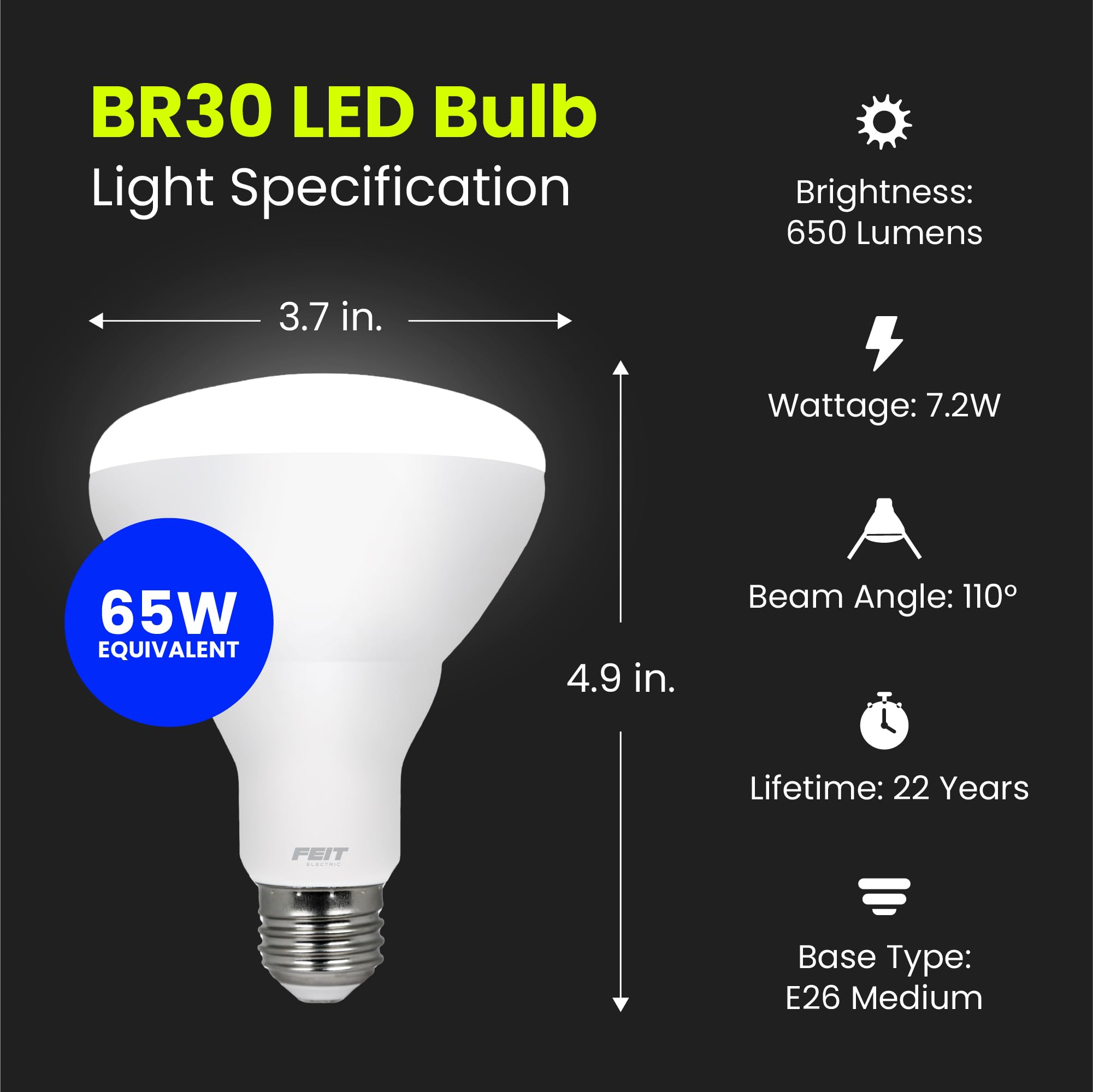 Feit Electric BR30 LED bulb with E26 base fits recessed cans easily