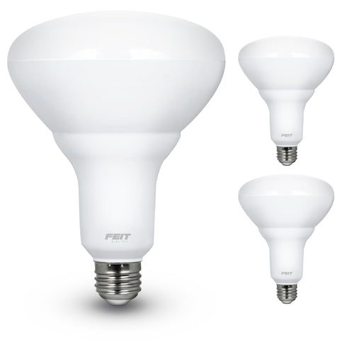 Feit Electric BR40DM LED bulb in recessed can light showing energy-saving design