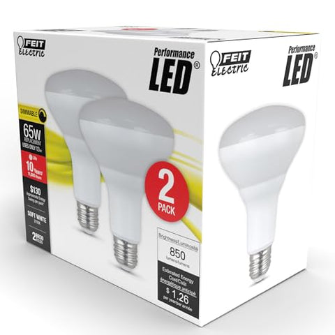 Feit Electric BR40DM dimming function demonstrates smooth 10%–100% control for ambiance.