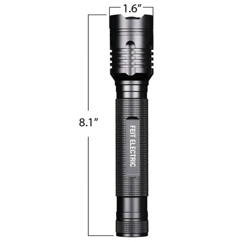 Feit Electric LED tactical flashlight uses three C batteries (not included) for power