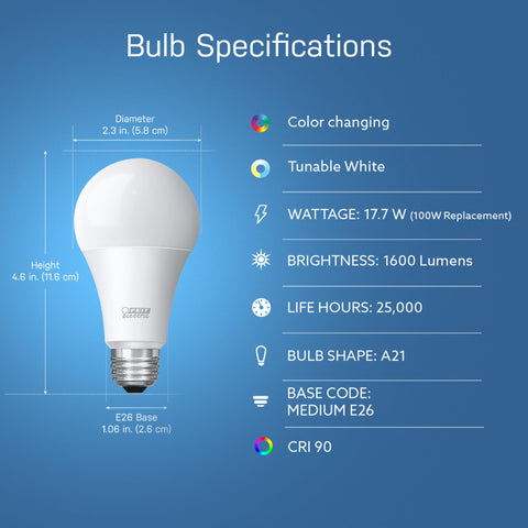 Feit Electric Smart Bulb tunable white bedroom for relaxation and focus.