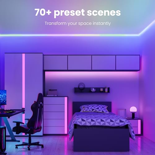 Feit Electric 16ft color gradient strip adds vibrant mood lighting.