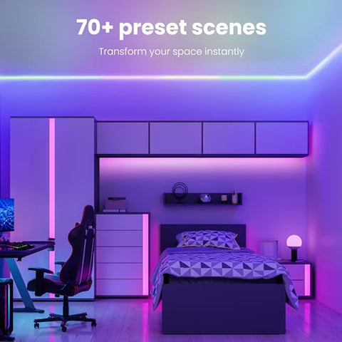 Feit Electric 16ft color gradient strip adds vibrant mood lighting.