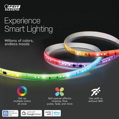 Feit Electric 16ft energy-efficient LED strip saves power.