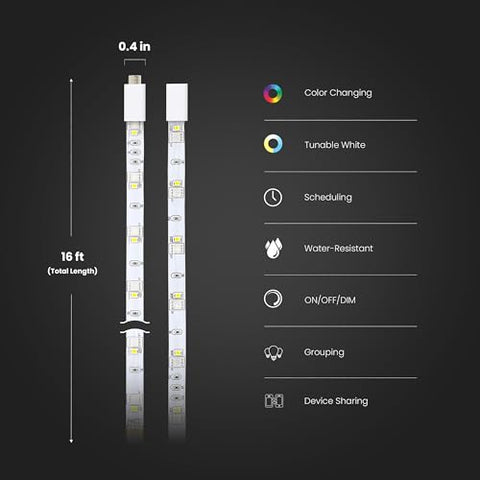 Feit Electric Smart Strip behind TV creates immersive viewing ambiance.