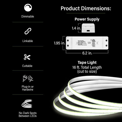 Feit Electric Tape192 3000K bright white light for inviting ambience
