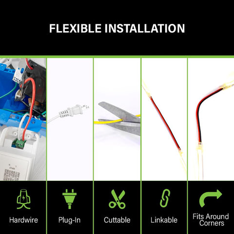 Feit Electric Tape192 embedded COB LEDs for uniform coverage