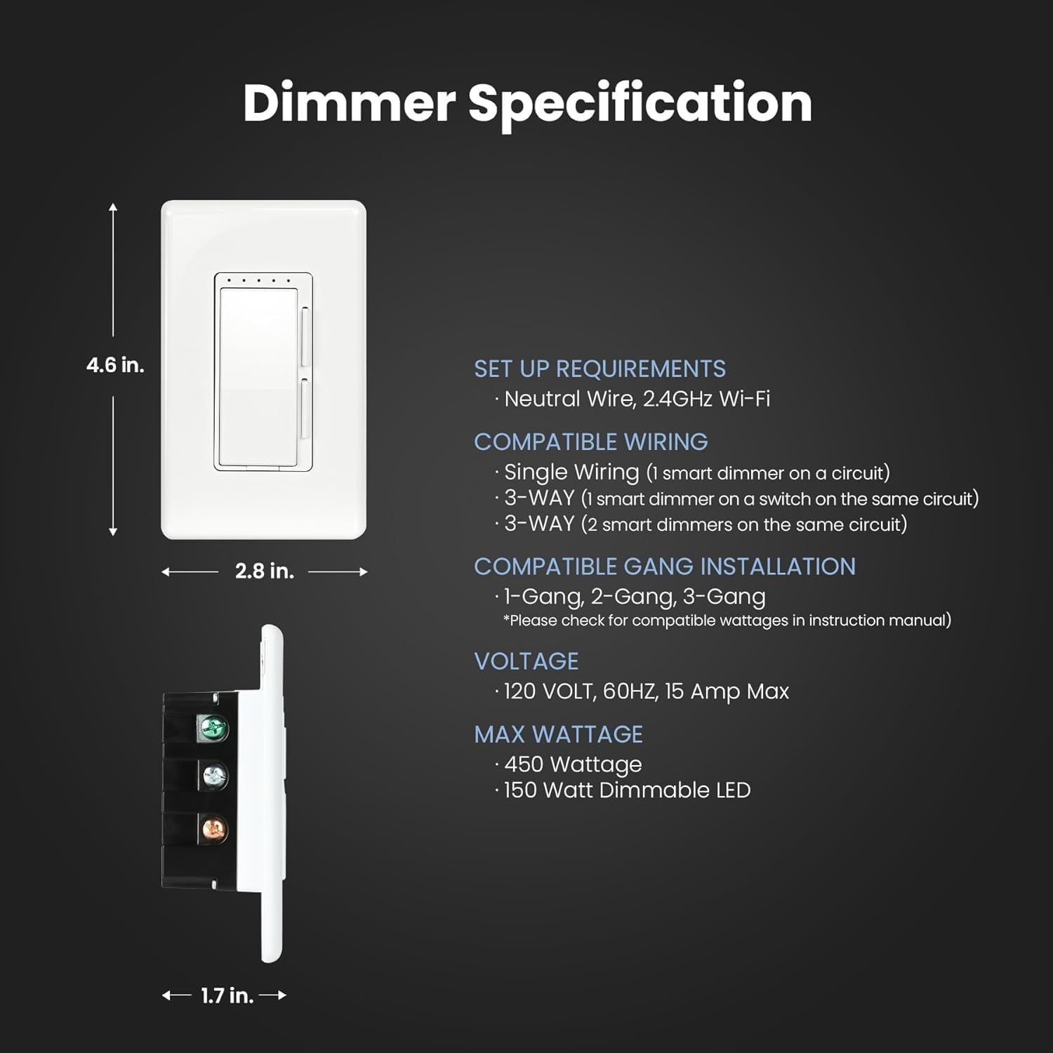 Feit Electric Wi-Fi Smart Dimmer app control for remote lighting adjustments.