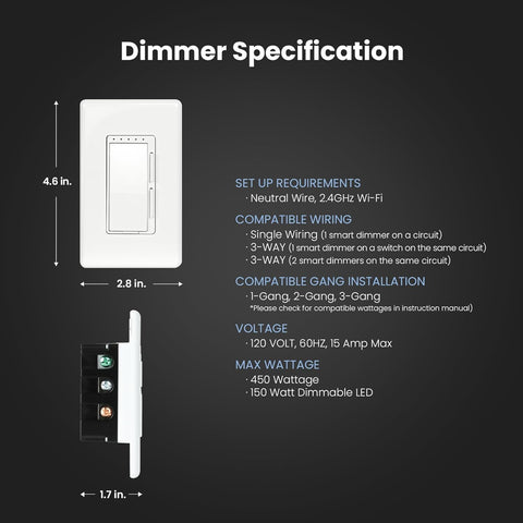 Feit Electric Wi-Fi Smart Dimmer app control for remote lighting adjustments.