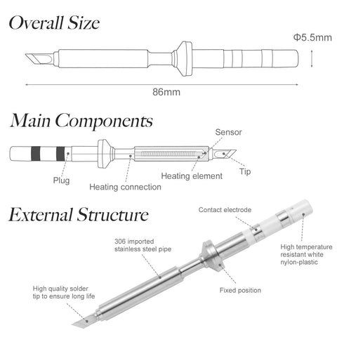 FEITA compatibility with Pinecil, TS100, and PTS200 for flexible tool use.
