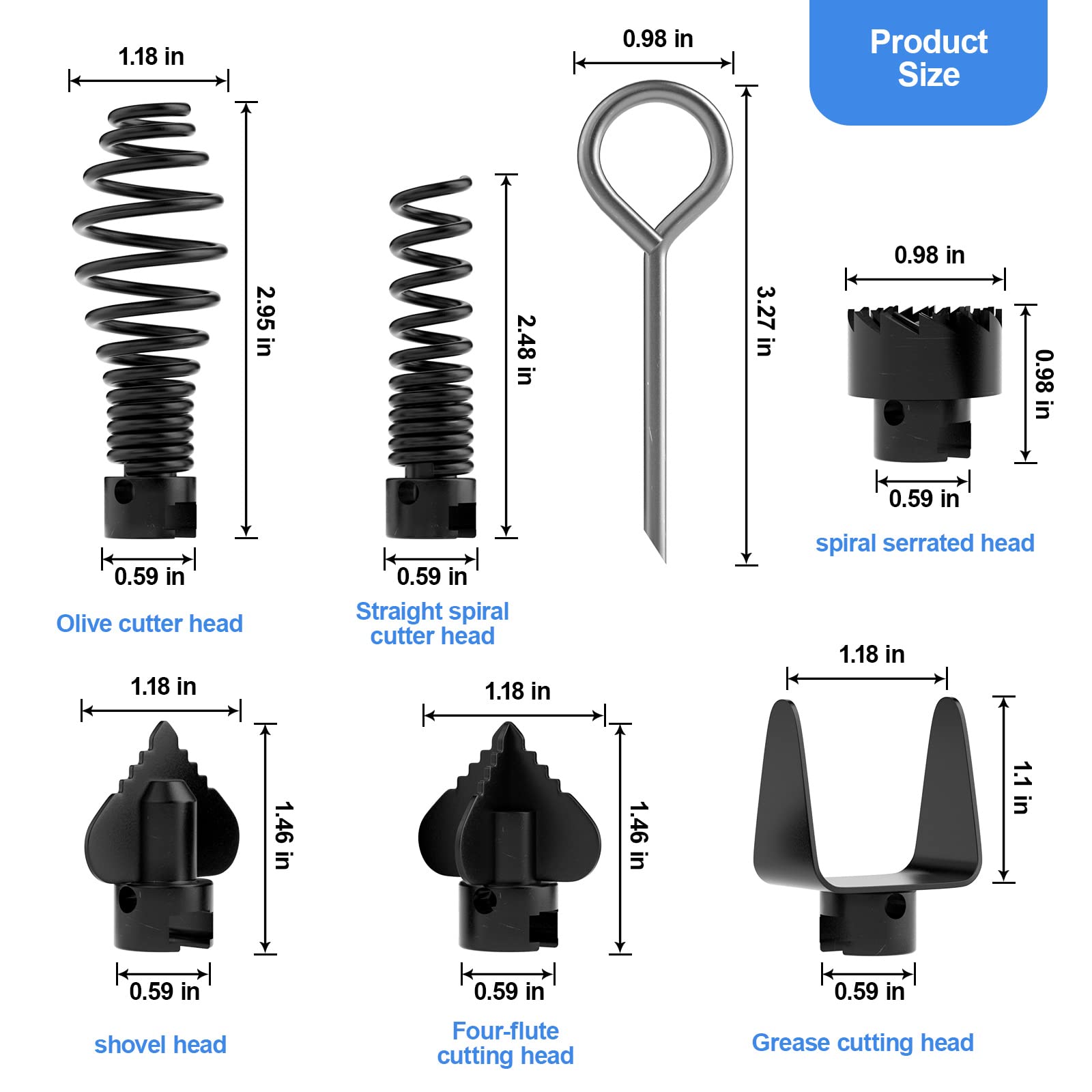 FEITON shovel head clears heavy debris in wider pipes