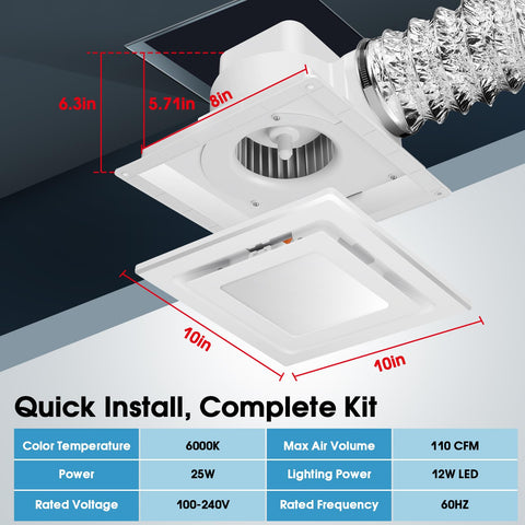 FEITON dual-function unit with separate wiring, light and fan independently.