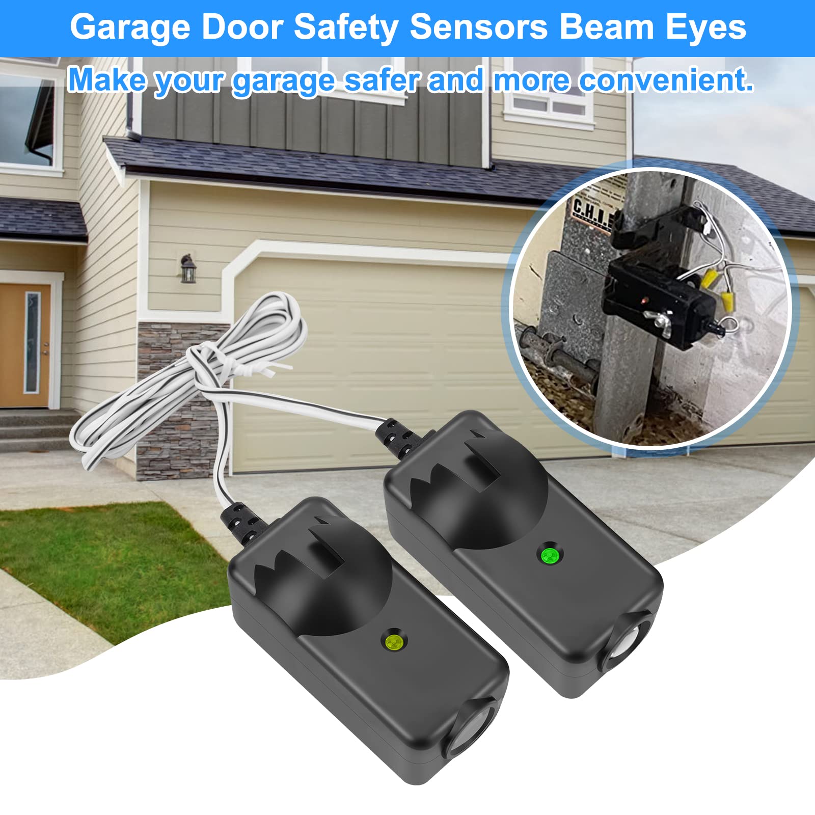 FEITON right garage door sensor lens complements reliable safety sensing.