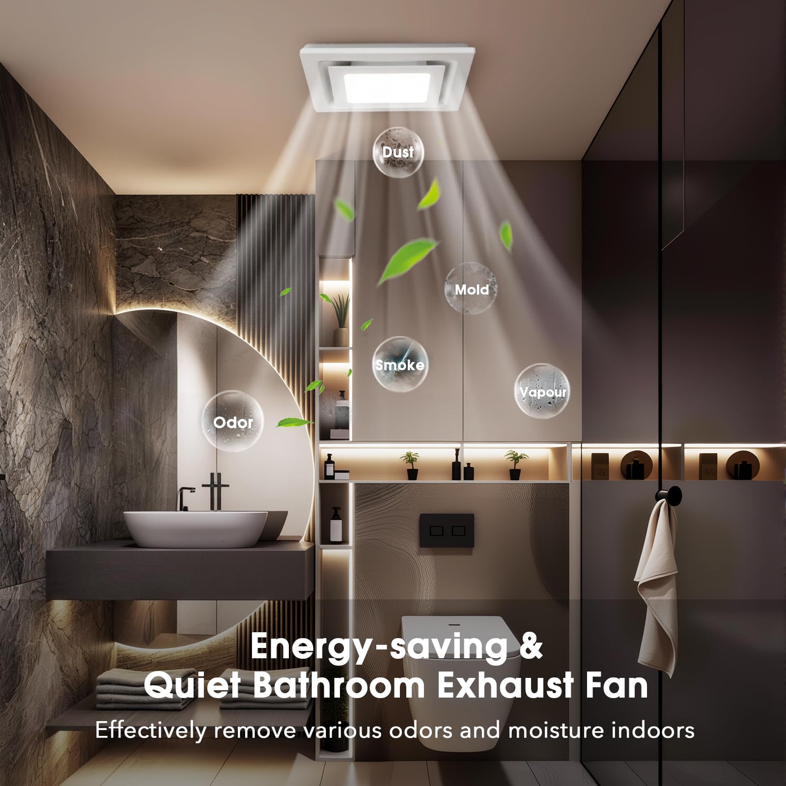 FEITON LED light panel 1200lm delivering bright bathroom illumination