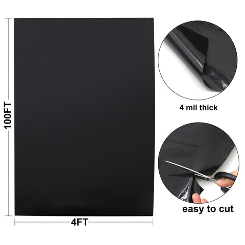 Feitore 4 Mil black plastic sheeting protects lumber and equipment from dust and moisture