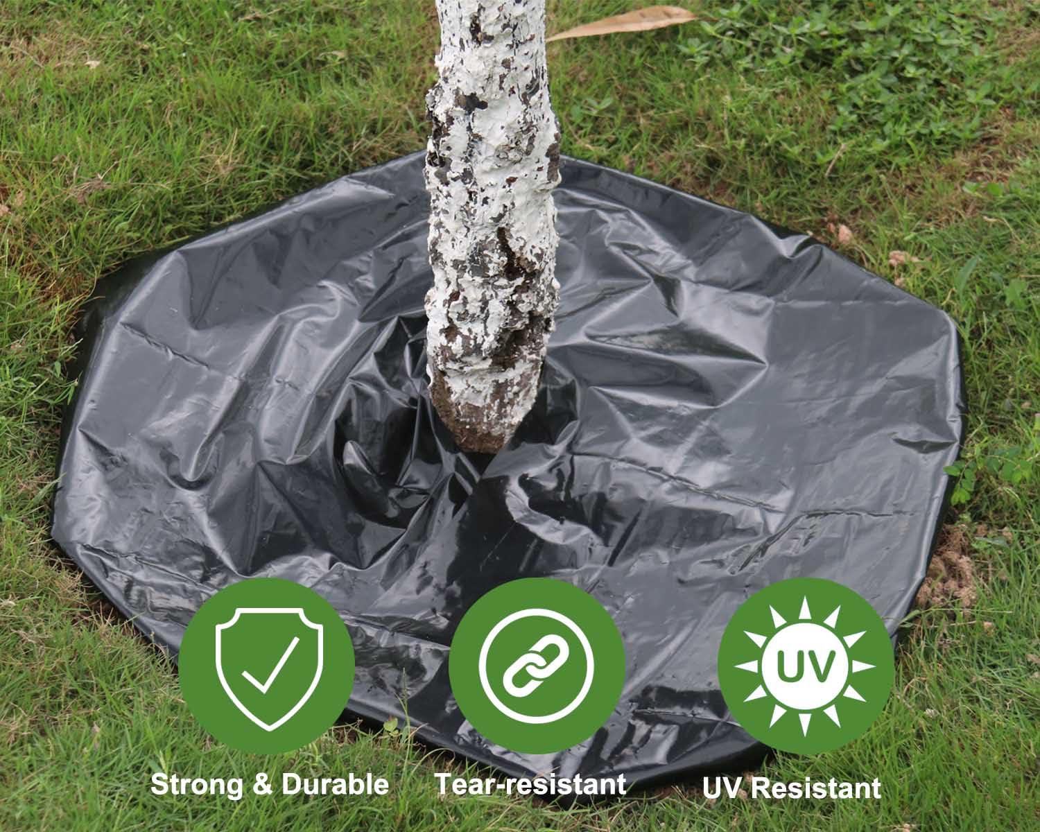 Feitore 4 Mil black plastic sheeting acts as water and vapor barrier for projects