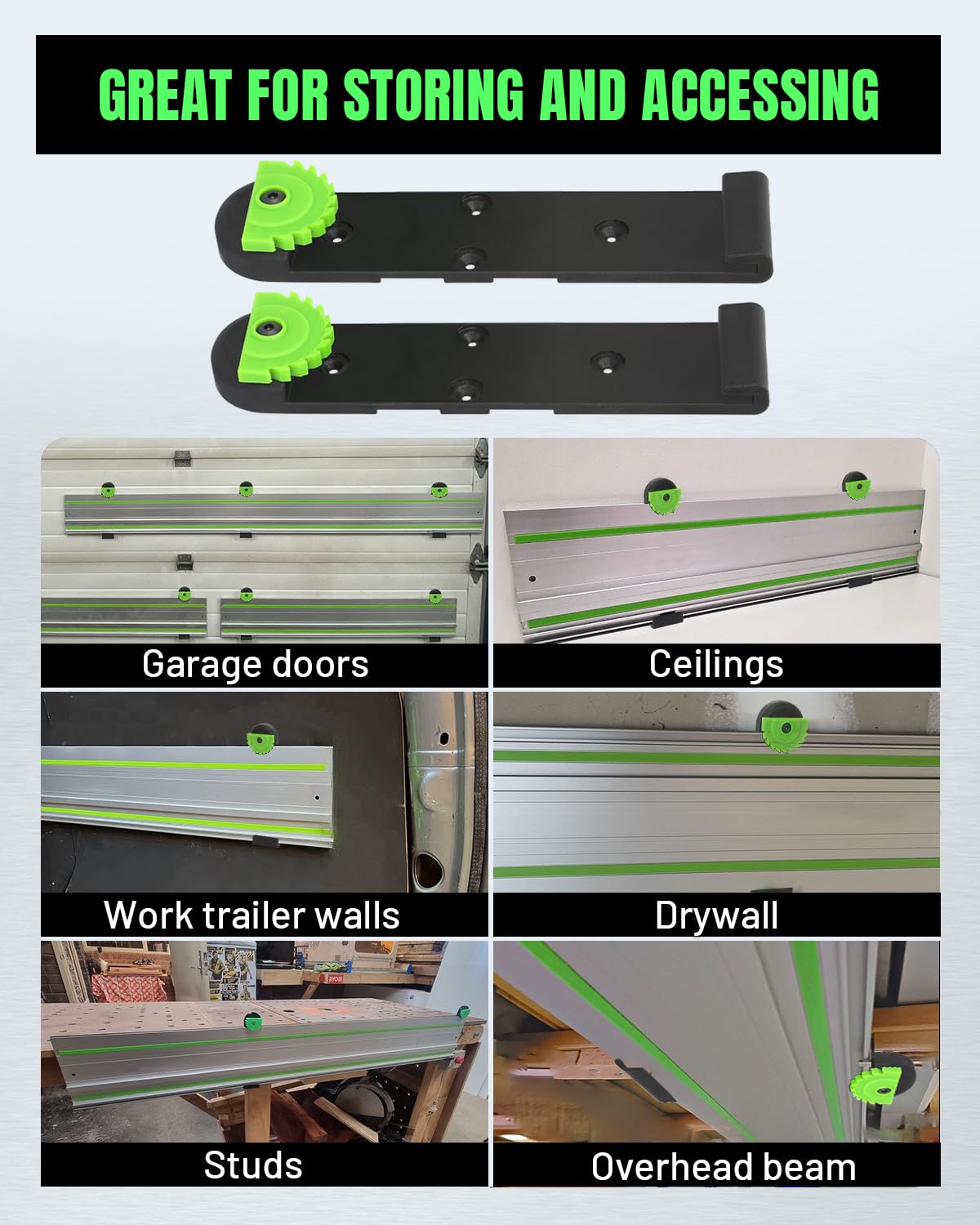 Feiyagoo track saw guide mount fits varied rails for versatility.