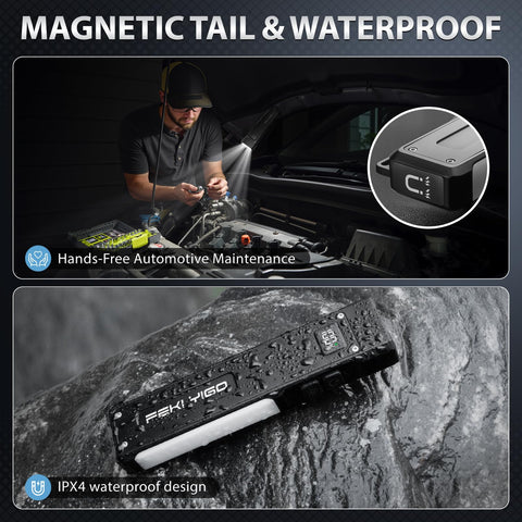 Feki Yigo magnetic base provides hands-free lighting on metal surfaces.