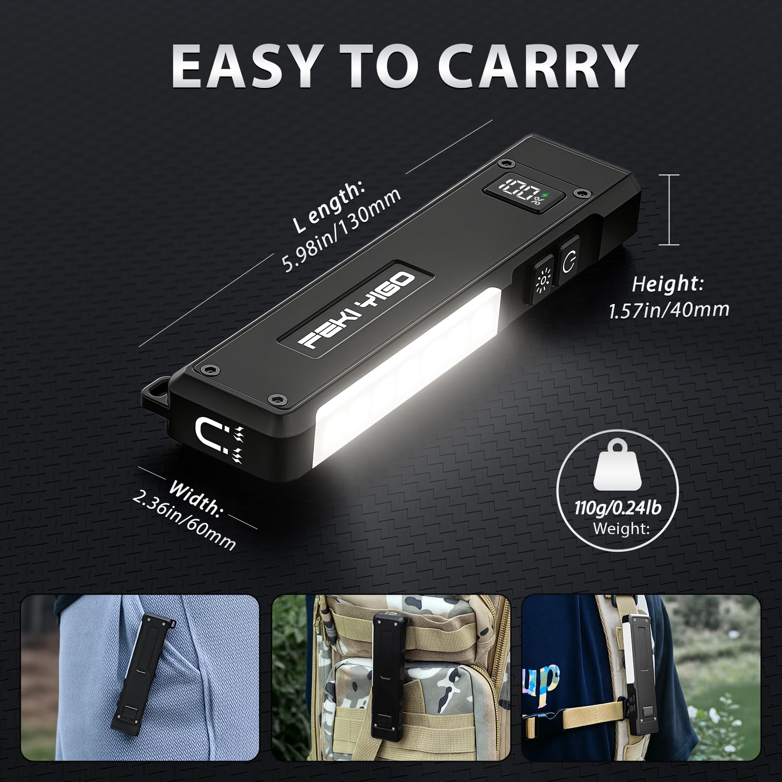 Feki Yigo RGB modes offer color signaling options.