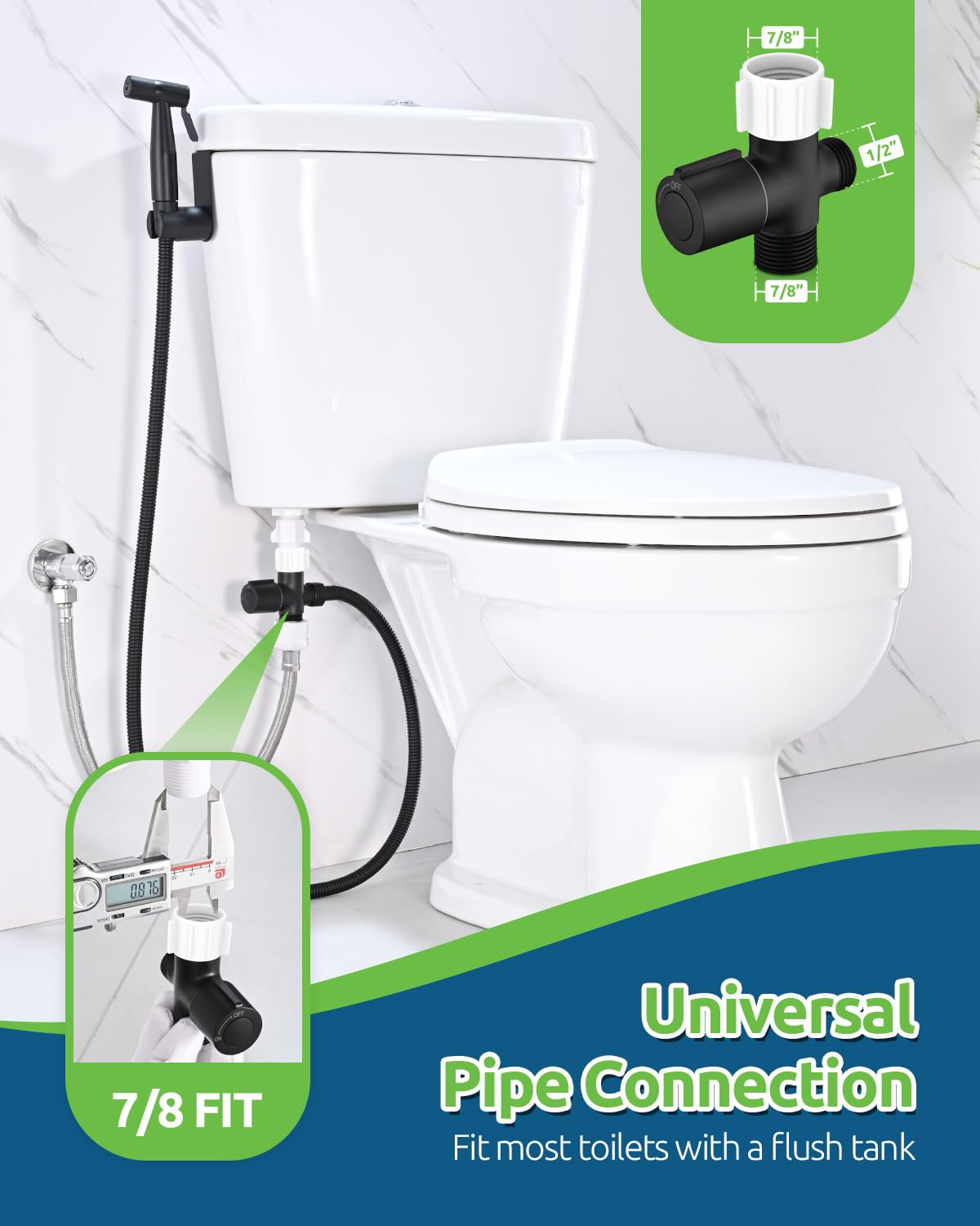Fekivasy black bidet sprayer leak-free design ensures reliable operation.