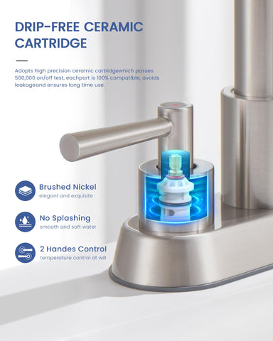 FELIXBATH 3-hole 4-inch centerset fit for standard bathroom sinks