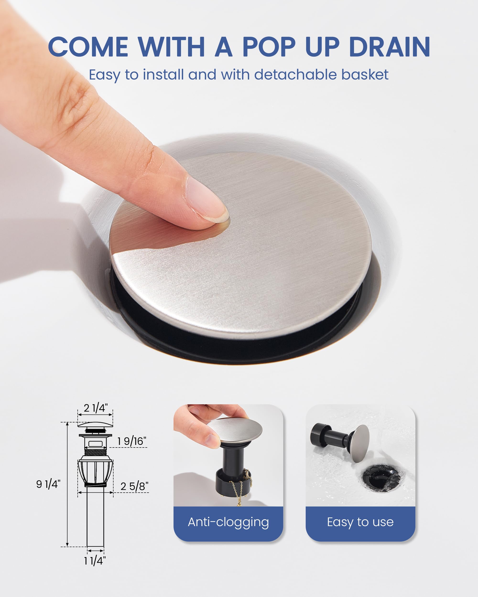 FELIXBATH no-splash water flow reduces splatter during use