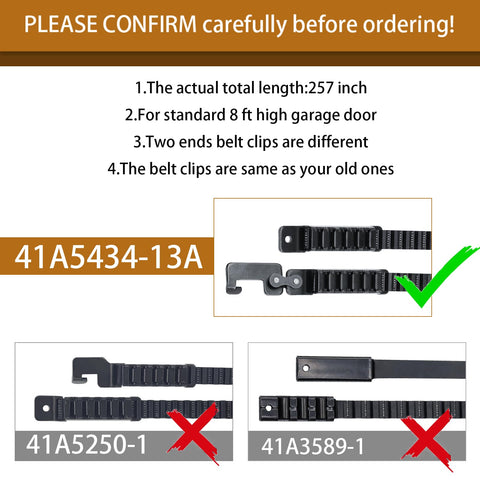 Felizshop 41A5434-13A drive belt installed on a garage door system.