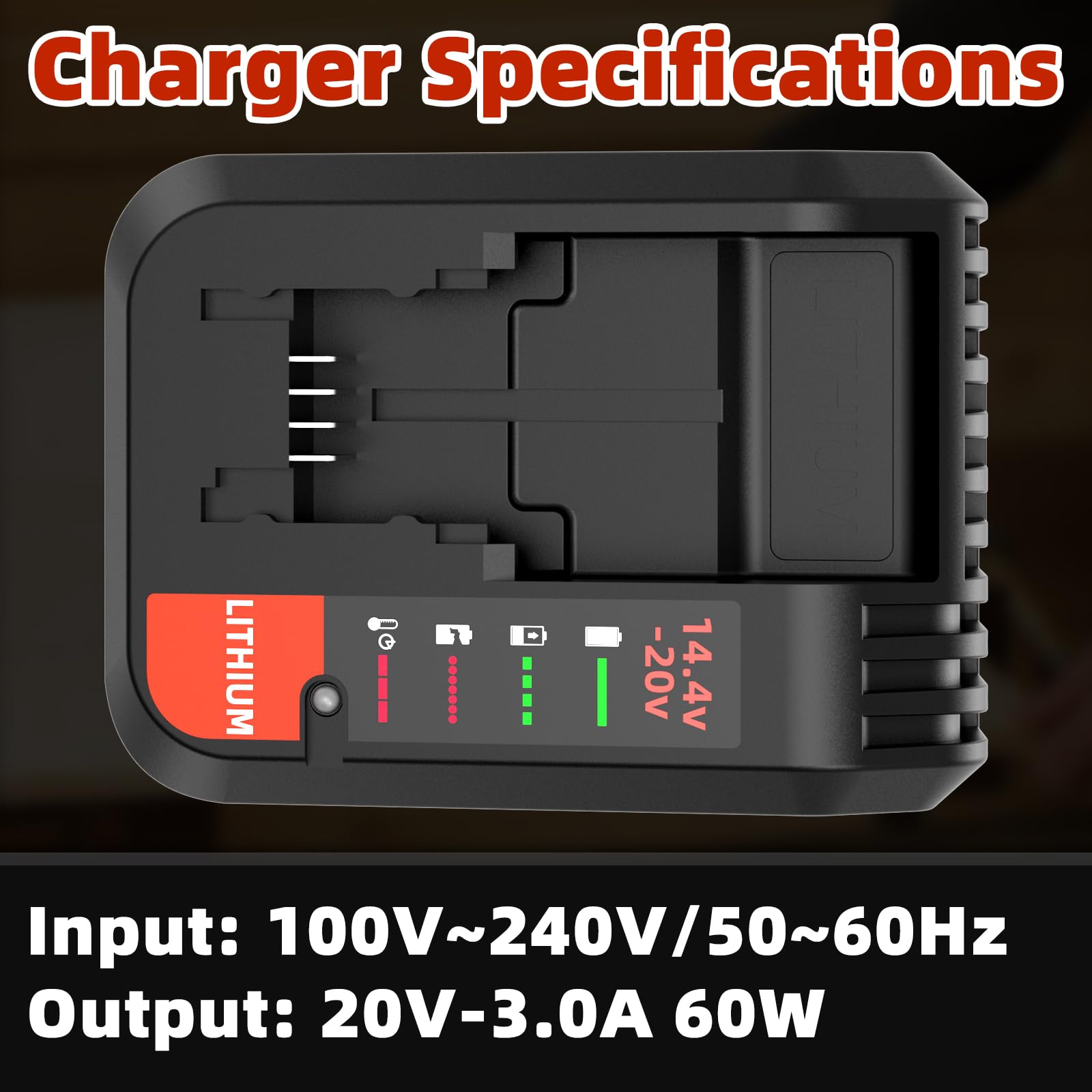FELTYF 3.0A charger back view showing compact cooling design for safe rapid charging